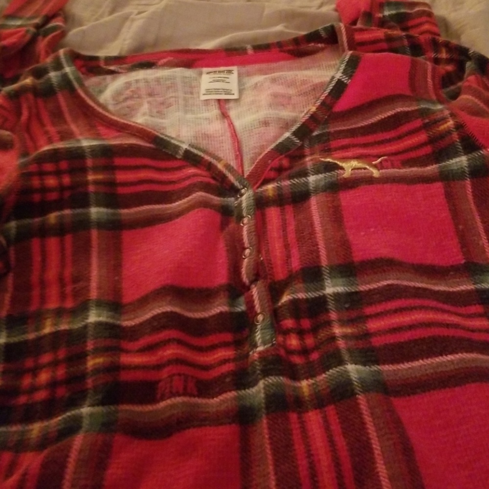 VS Pink plaid 2018 onesie hard to find